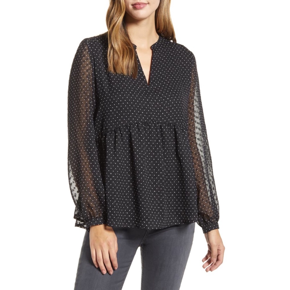 GIBSON PEPLUM POLKA DOT BLOUSE 💖IN STORES💖
